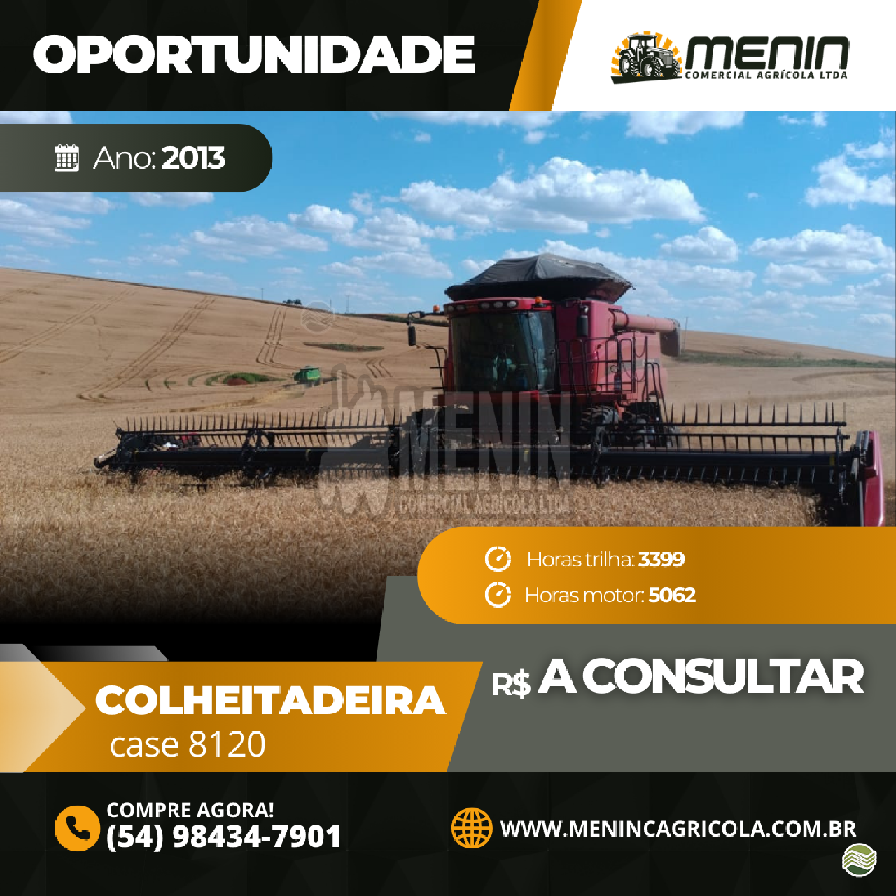 COLHEITADEIRA CASE CASE 8120 Menin Comercial Agrícola QUATRO IRMAOS RIO GRANDE DO SUL RS